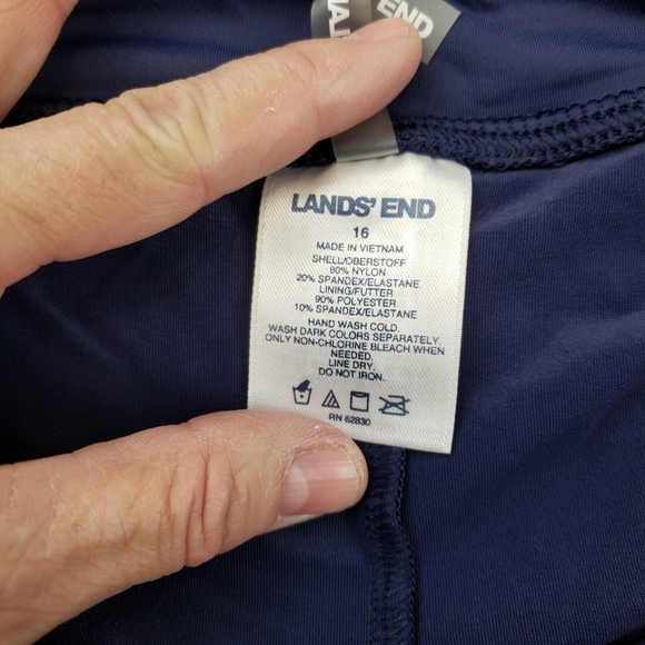 Lands' End Women's Swim Skirt Size 16 Navy Blue Mini - Picture 4 of 8
